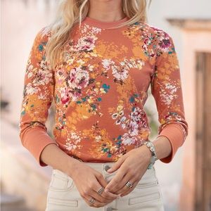 Sundance Melody Blooms Waffle Tee Melon Floral